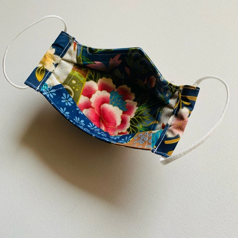 NEW Handmade Peony Print 3D Face Mask